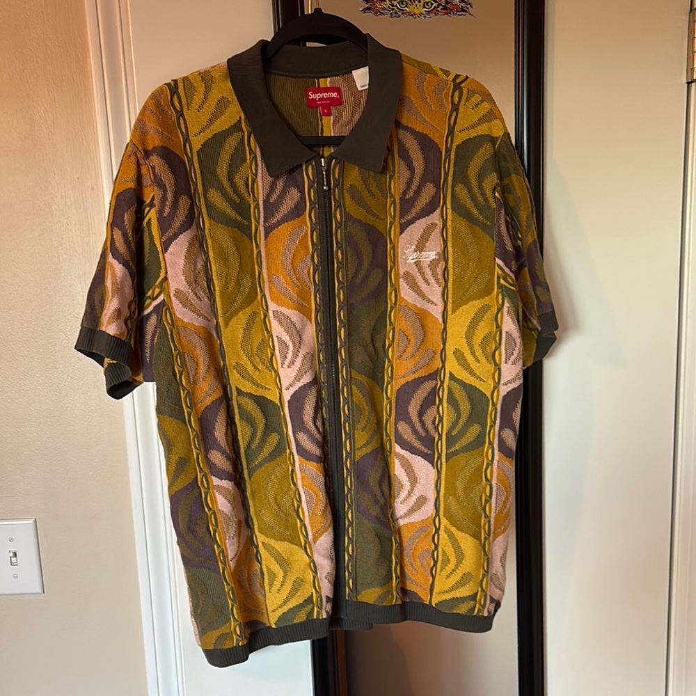 Supreme Olive and Mustard Patterned Polo